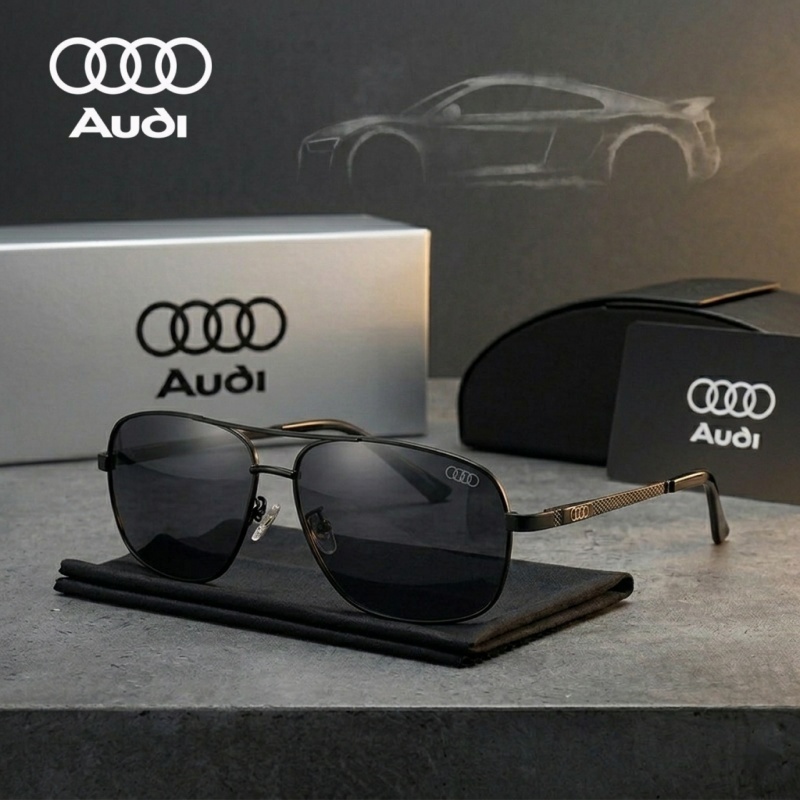 Sunglasses Aviator Polarized - Luxuriöse AUDI Sonnenbrille, polarisiert, quadratisch, Aviator-Sonnenbrille,