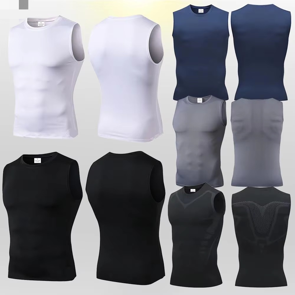 Tank Top Muscle - Kompressions-Tanktop Herren Gym-Shirt Ärmellos Schnelltrocknend Bedruckt