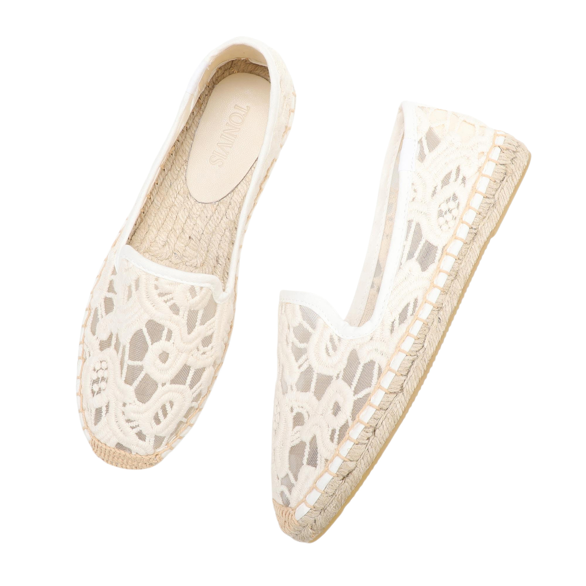 Damen-Spitzen-Espadrilles, fla – Espadrille Slip On Bewertung und Preis